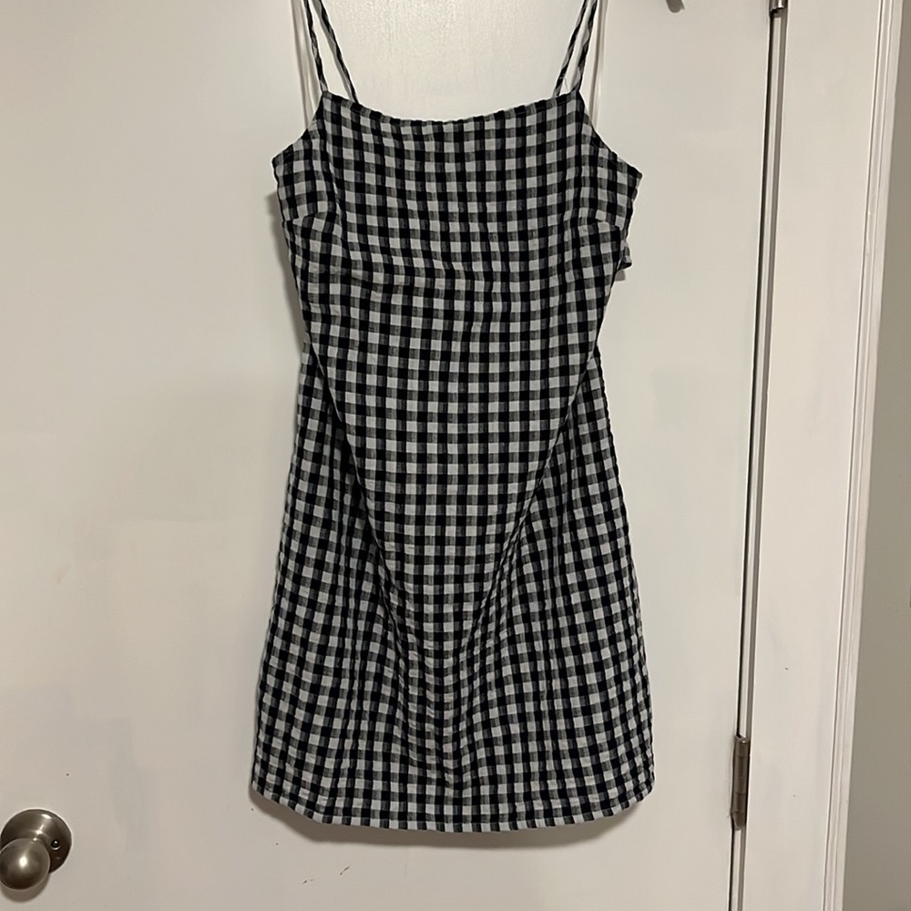 AE Bow Back Gingham Mini Dress
